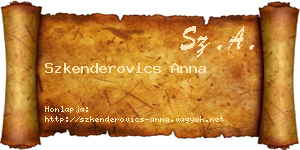 Szkenderovics Anna névjegykártya